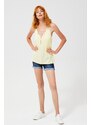 Moodo Top with decorative straps - yellow