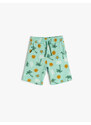 Koton Boys' Tie Waist Printed Shorts with Pockets 3skb40053tk