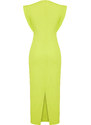 Trendyol Lime Crew Neck Moon Sleeve Midi Knitted Midi Dress