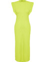 Trendyol Lime Crew Neck Moon Sleeve Midi Knitted Midi Dress