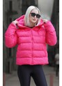 Madmext Women's Dark Pink Hooded Puffer Coat