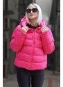 Madmext Women's Dark Pink Hooded Puffer Coat