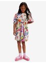 Fialovo-krémové holčičí květované šaty Desigual Akira - Holky