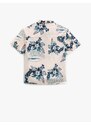 Koton Floral Short Sleeve Shirt with One Pocket Detailed
