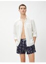 Koton Marine Shorts with a Star Print Tie Waist, Pocket Detailed.