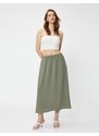 Koton Midi Length Flared Skirt Elastic Waist