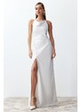 Trendyol Bridal White Satin Wedding/Wedding Long Evening Evening Dress