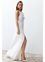 Trendyol Bridal White Satin Wedding/Wedding Long Evening Evening Dress