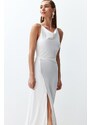 Trendyol Bridal White Satin Wedding/Wedding Long Evening Evening Dress