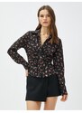 Koton Floral Shirt Draped Slim Fit