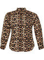 Trendyol Curve Multi-Colored Leopard Print Large Size Shirt