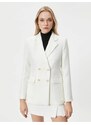 Koton Women's Blazer Jacket Off White