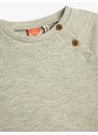 Koton Basic Sweatshirt Collar Buttoned Crew Neck Ribbed Cotton