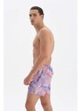 Dagi Lilac Watercolor Pattern Beach Shorts