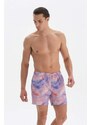 Dagi Lilac Watercolor Pattern Beach Shorts