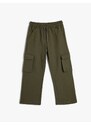 Koton Basic Cargo Sweatpants Flap Pocket Detail Tie Waist