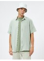 Koton Summer Shirt Short Sleeve Turndown Collar Buttoned Cotton