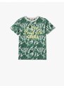 Koton T-Shirt Short Sleeve Crew Neck Leaf Printed Cotton