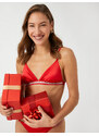 Koton Bra Satin Unpadded Non-Wireless Sparkly