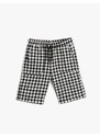 Koton Tie Waist Plaid Shorts Above Knee