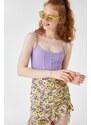 Koton Floral Mini Skirt With Pleats