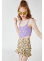 Koton Floral Mini Skirt With Pleats