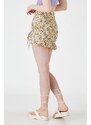 Koton Floral Mini Skirt With Pleats