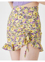 Koton Floral Mini Skirt With Pleats