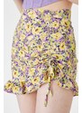 Koton Floral Mini Skirt With Pleats