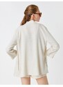 Koton Short Kimono Long Sleeve Linen Blend