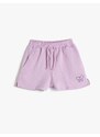 Koton Shorts with Tie Waist Elastic Pocket, Butterfly Print Detailed.