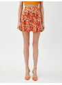 Koton Floral Mini Skirt with Flounces