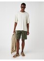 Koton Camouflage Patterned Gabardine Shorts