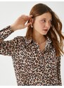 Koton Leopard Pattern Shirt Long Sleeved, Comfortable Cut