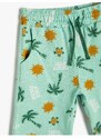 Koton Boys' Tie Waist Printed Shorts with Pockets 3skb40053tk