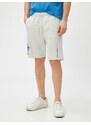 Koton Basketball Printed Shorts with Lace-Up Waist, Slim Fit with Pockets.