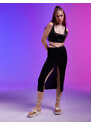 Koton Midi Skirt with Slits and Pleats