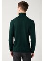 Avva Green Unisex Knitwear Sweater Full Turtleneck Non Pilling Regular Fit