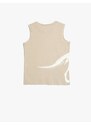 Koton Undershirt Dinosaur Printed Sleeveless Crew Neck Cotton