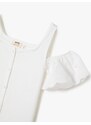 Koton T-Shirt Window Detailed Sleeves Flounce Button Closure