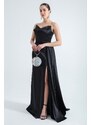 Lafaba Women's Black Strapless Long Evening Dress