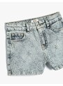 Koton Mini Denim Shorts Stone Printed Pocket Cotton