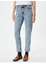 Koton High Waist Denim Trousers Skinny Straight Leg Elastic - Eve Slim Jean