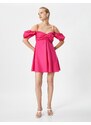 Koton Draped Mini Dress with Balloon Sleeves