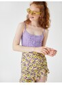 Koton Floral Mini Skirt With Pleats