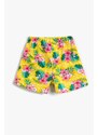 Koton Girl's Yellow Patterned Shorts &; Bermuda