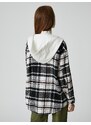 Koton Lumberjack Shirt Jacket Oversize Hooded Pocket Detailed