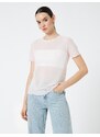 Koton Transparent T-Shirt Stone Detailed Short Sleeve