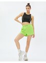 Koton Short Sport Shorts with Elastic Printed Waist.