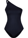Trendyol Navy Blue Single Sleeve Micro Flexible Snap Knitted Bodysuit